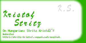 kristof stritz business card